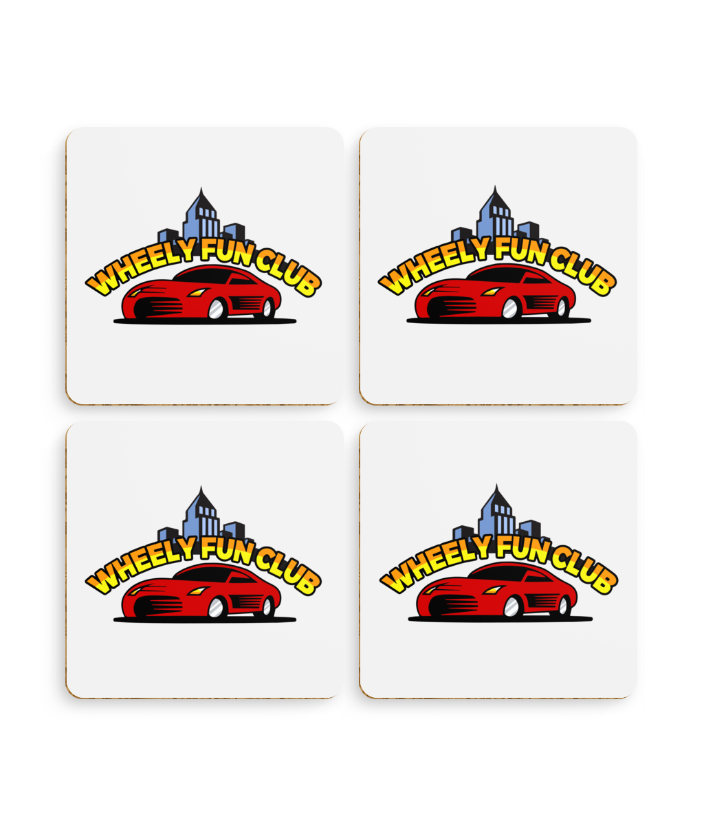 Ensemble de 4 sous-verres Wheely Fun Club